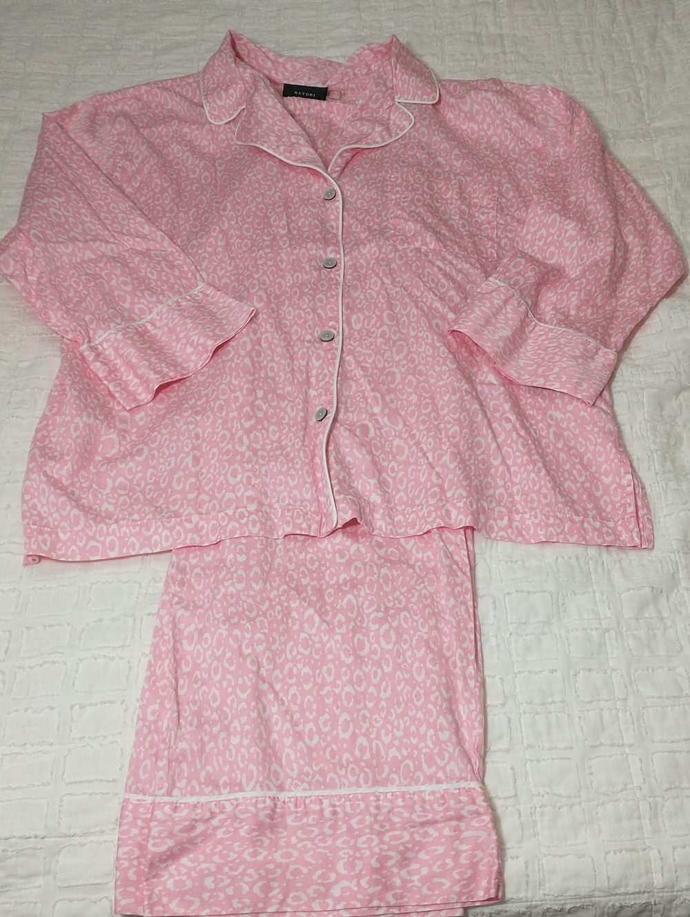 NEW Natori Pink Leopard Print Pajama Set, Size S, Coquette, Preppy, Quiet Luxury